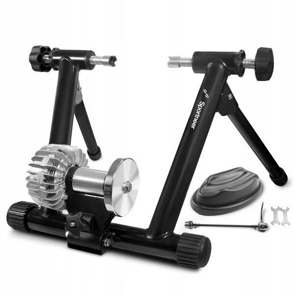 Trenażer Sportneer Rollentrainer czarny płynne rolki indoor