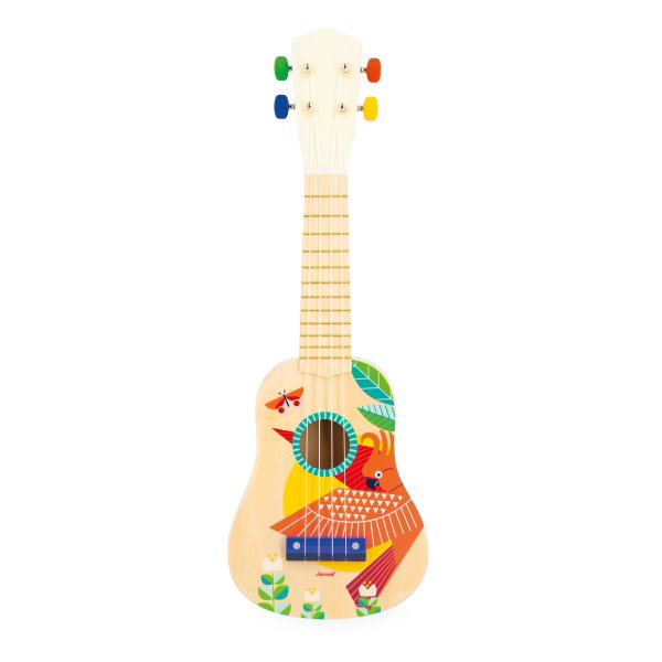 Ukulele Drewniane Janod Gioia J07652 Multicolor Malowanie Wodne 3+