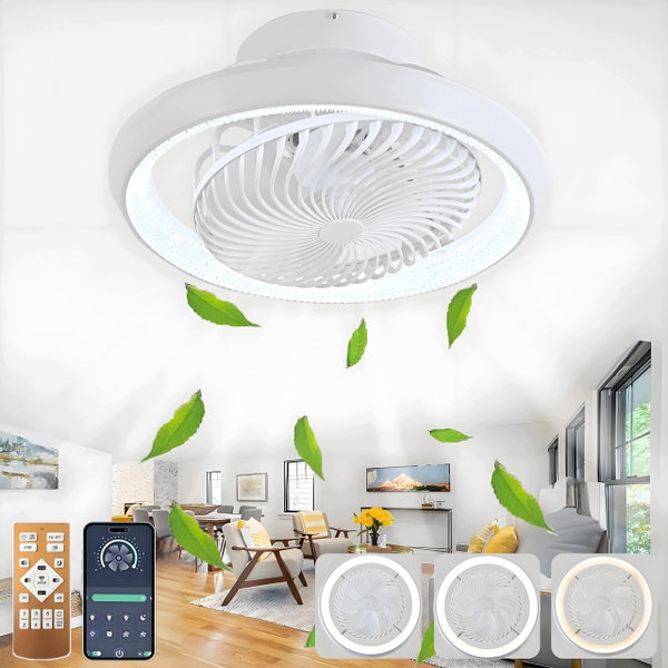 Wentylator Sufitowy z Oswietleniem LED 75W Bialy 6 Predkosci
