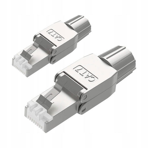 Wtyczka VCELINK RJ45 bez narzędzi ekranowana 10Gb/s Cat7 Cat6A 2 sztuki