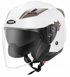 YEMA YM-627 kask motocyklowy Rozm. S BIAŁY Z BROKATEM