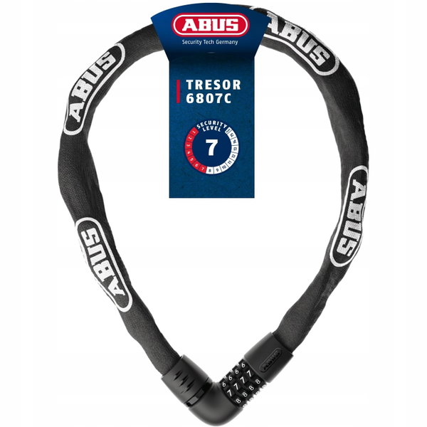 Zabezpieczenie rowerowe Abus Tresor 6807C/110 łańcuch na kod 110 cm