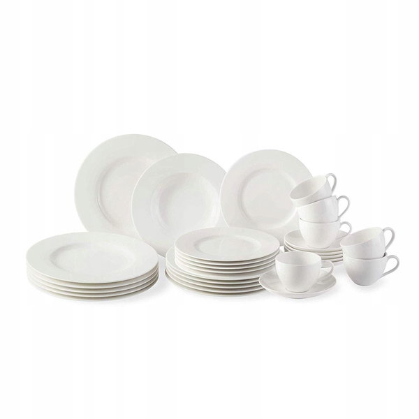 Zestaw porcelana Basic White 30 sztuk 750 ml biała