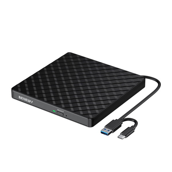 Zewnętrzny czytnik BENEWY USB 3.0 CD/DVD-RW do laptopa PC Windows MacOS
