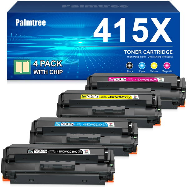 Zestaw wkładów toner Palmtree 415X chip HP 415X 415A do drukarek HP Color