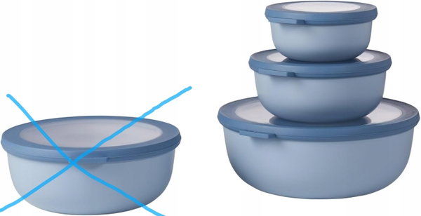 Zestaw misek Mepal Cirqula Nordic Blue 3 częściowy wielofunkcyjny