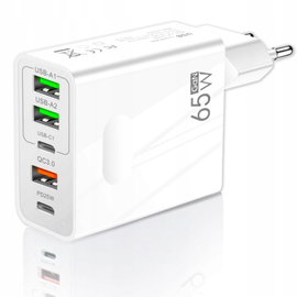 Ładowarka USB-C 65W 3 porty 2xC 1xA Power Delivery ADC-GAN002Samsung biała