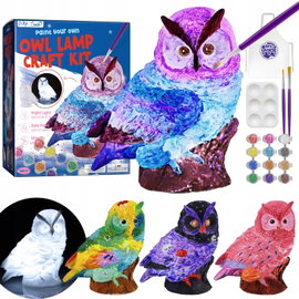 Zestaw lamp 3D Sowa KidsCraft kolorowe kreatywne zabawy dla dzieci