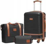 COOLIFE Walizka twarda duża ABS WALIZKA + Torba + Kosmetyczka 38 l