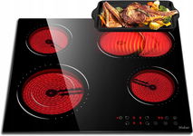 Hobsir Płyta Ceramiczna 60cm 4 Pola Sensorowa 6600W Timer Blokada hsc-604t1