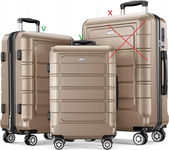 Zestaw SHOWKOO Zestaw 2 walizek PC+ABS, lekki, rozszerzalny, TSA