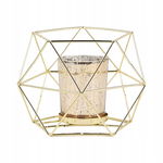 Świecznik geometryczny 3D, świeca filarowa, tealight, żelazo, złotO