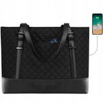 KROSER Torba Damska Na Laptopa 15,6 Cala Czarna Lekka