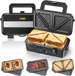 Gofrownica 3w1 1200W Cumeod - grill, kanapki, LED, Cool Touch