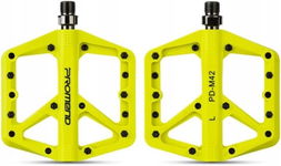 Pedały platformowe Promend PD-M42 żóty poszerzona powierzchnia MTB BMX 180g