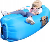 NADMUCHIWANA ROZKŁADANA SOFA NIEBIESKA 195 X 92CM DMUCHANA PLAŻA