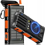 WASTDE Bezprzewodowy Solarny Powerbank 26800 mAh indukcja latarka