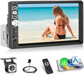 Hikity 1DIN Car Radio 7" CarPlay, Android, Bluetooth, Kamera, FM