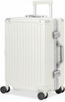 Walizka AnyZip PC ABS 38L TSA, aluminiowa rama, biała, 4 kółka