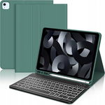 Jademall Klawiatura iPad Air 5/4 10,9" AZERTY Podświetlana Ciemna Ziel