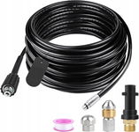 SWAWIS Wąż Do Czyszczenia Rur 15m + 3 Metalowe Adaptery Karcher Lavor Bosch