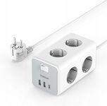 TESSAN Listwa Zasilająca 9w1 USB C 6 Gniazd AC Włącznik Przedłużacz 2m