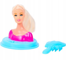 MINI GŁOWA DO STYLIZACJI CZESANIA WŁOSÓW FRYZJER + AKCESORIA zabawka