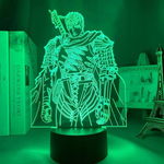 QQAAMZ Manga Berserk Lampka nocna 3D dotykowa z pilotem LED