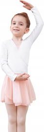 Bluzka baletowa biała Bezioner r. 130-150cm rozmiar M Tancefair bawełniany