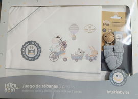 pościel prześcieradło z gumką INTERBABY bawełna 60 x 120 zawieszka smoczek