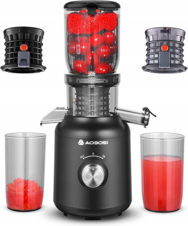Wyciskarka wolnoobrotowa pionowa Aobosi MP-802E 250 W czarna
