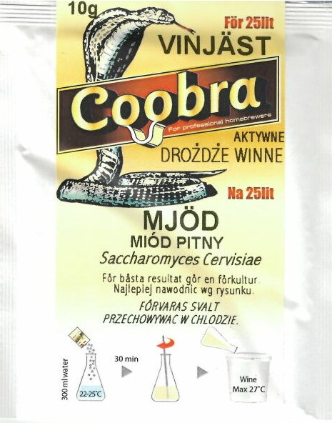 Drożdże Aktywne Coobra Miodowe 10g