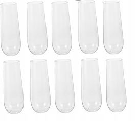 10x SZKLANKA PLASTIKOWA WIELOKROTNEGO UŻYTKU 250ML PRZEZROCZYSTA STYLOWA