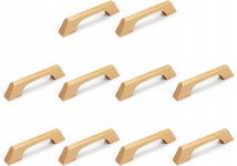 10X DREWNIANE GAŁKI DO SZUFLAD OTWORY 3-3/4 DŁUGOŚĆ 12CM JASNE DREWNO