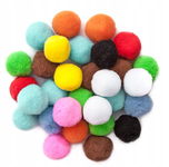 250x POMPONY POLIESTROWE KOLOROWE DIY DO SAMODZIELNEGO