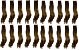 20X WŁOSY NATURALNE PASMA DOCZEPIANE OMBRE BLOND PRZEDŁUŻANIE FRYZURA