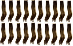 20X WŁOSY NATURALNE PASMA DOCZEPIANE OMBRE BLOND PRZEDŁUŻANIE FRYZURA