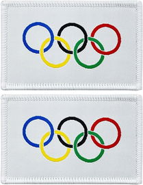 2X HAFTOWANA NASZYWKA Z FLAGĄ IGRZYSK OLIMPIJSKICH Z ZAPIĘCIEM NA RZEP
