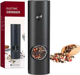 2x ELEKTRYCZNY MŁYNEK DO PIEPRZU ZASILANY BATERIAMI CZARNY CIRCLE JOY