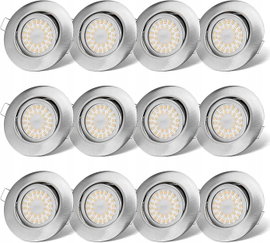 12X REFLEKTOR LED DO ZABUDOWY 230 V PŁASKI ŚCIEMNIANY 6 W IP44 DO ZABUDOWY