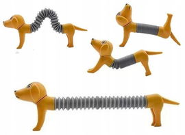 Gniotek Antystresowy Rurki Pop It Piesek - Kolorowe Fidget Toys dla Dzieci