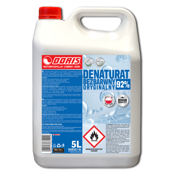 DORIS Denaturat 92% bezbarwny 5L 