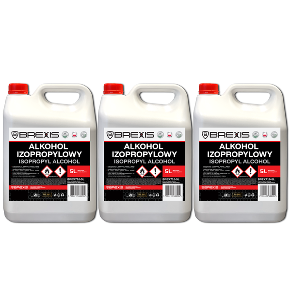BREXIS Alkohol izopropylowy IPA techniczna 15L Zestaw 3szt x 5L