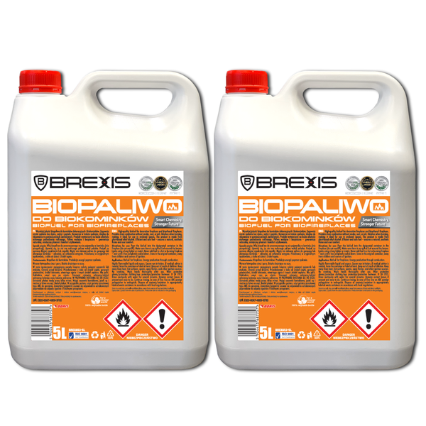 BREXIS Biopaliwo do kominków 10L Zestaw 2szt x 5L