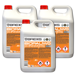 BREXIS Biopaliwo do kominków 15L Zestaw 3szt x 5L