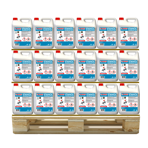 DORIS Etanol techniczny 96% 615L Zestaw 123szt x 5L 