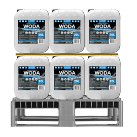 DORIS Woda demineralizowana 240L Zestaw 12szt x 20L z lejkiem