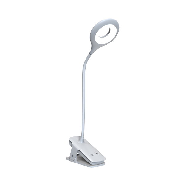 Mini lampka bezprzewodowa LED do czytania z klipsem kablem USB-C 80lm - biała