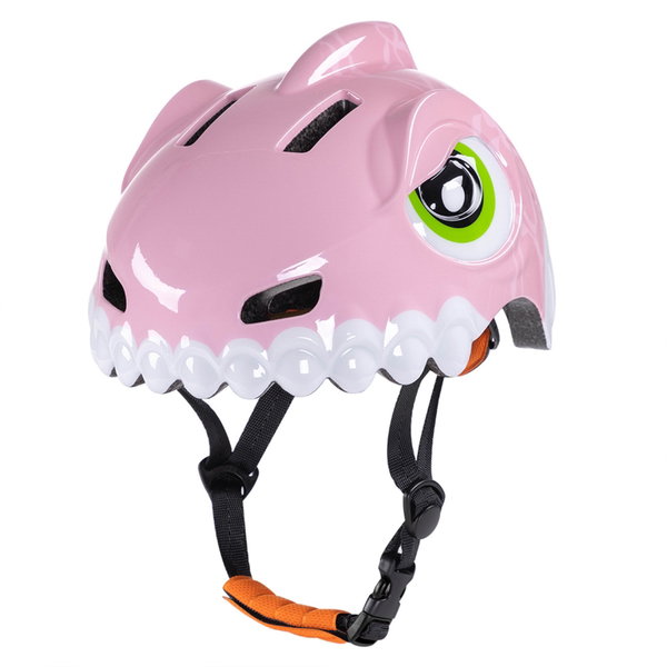 Kask rowerowy dziecięcy 52-56 cm - różowy dinozaur