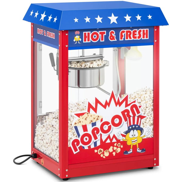 Maszyna do popcornu z niebieskim daszkiem TEFLON 1600W
